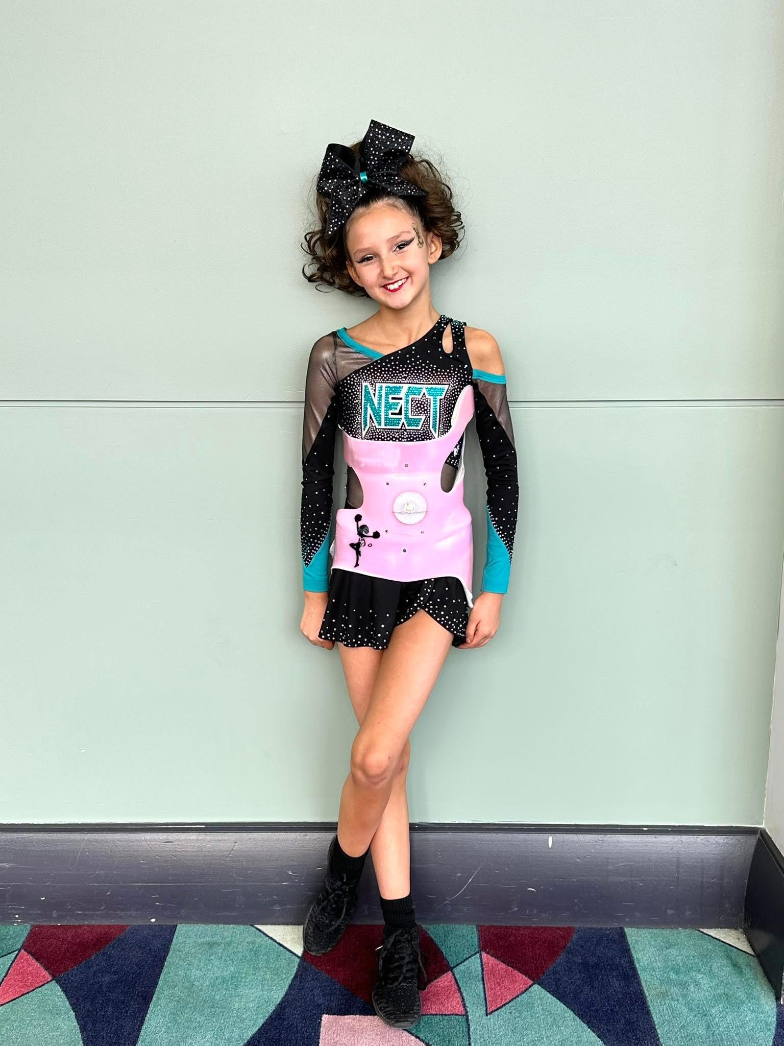 Hadley in her back brace